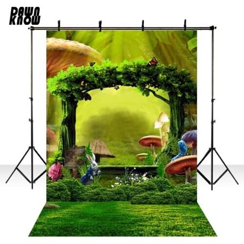 DAWNKNOW Alice in Wonderland Vinyl Photography Backdrops Photocall Baby Fairy Tale Photo Background Children Photo Studio GY032