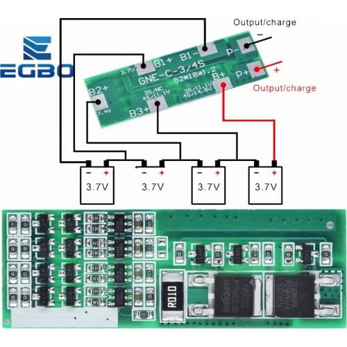 Great IT 4S 8A Polymer Li-ion Lithium Battery Charger Protection Board For 4 Serial 4pcs 3.7 Li-ion Charging Protect Module BMS