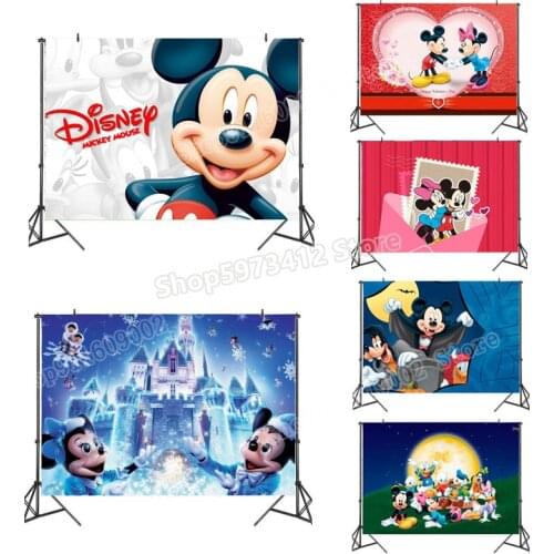 Disney Mickey Minnie Photo Backdrop Back Drops Photography Baby Winnie The Pooh Props Wedding Backdrop Newborn Christmas Simba