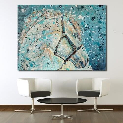 JQHYAR Wall Art Oil Painting Butiful Horse Posters and Prints Wall Pictures for Living Room Animal Poster on the Canvas No Frame