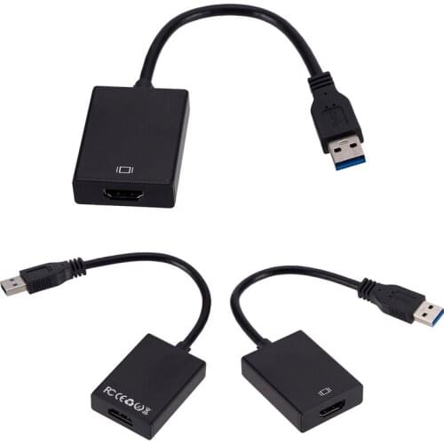 USB 3.0 To HDMI-compatible Audio Video Adaptor Converter Cable For Windows 7/8/10 PC 1080P