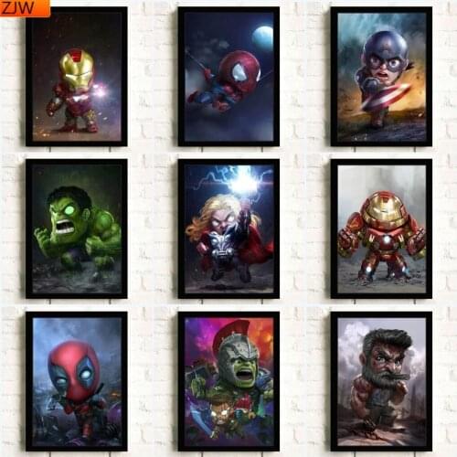 Captain America Hulk Iron Man Thor Marvel Superhero Full Diamond Embroidered Diamond Painting DIY Cross Stitch KitsHome Decor