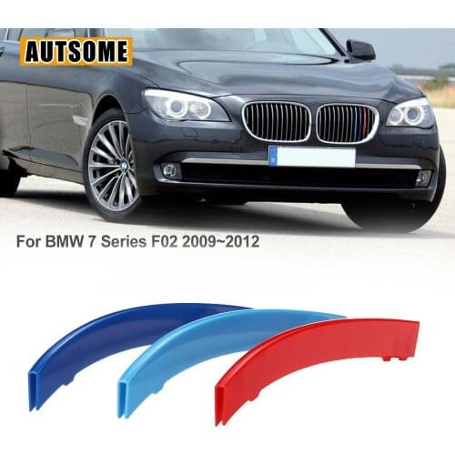 3PCS 3 Color Grille Grill Cover Clip Trim Front Grille Trim Strips Fit For BMW 2/6/7 Series F02 GT G32 F44 2009-2021
