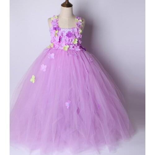 Lavender Flower Girl Tutu Dress Princess Fairy Dress Girls Pageant Party Wedding Dress Kids Tutu Dresses for Girls Ball Gown