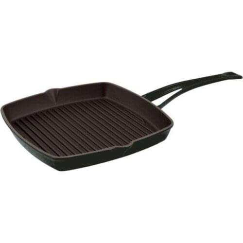 Lava Grill Quality Cast Iron Pan 26 x 32 CM Metal Handle Design Kitchen Meat Fish Chicken Chef Steakhouse Delicious Food Best