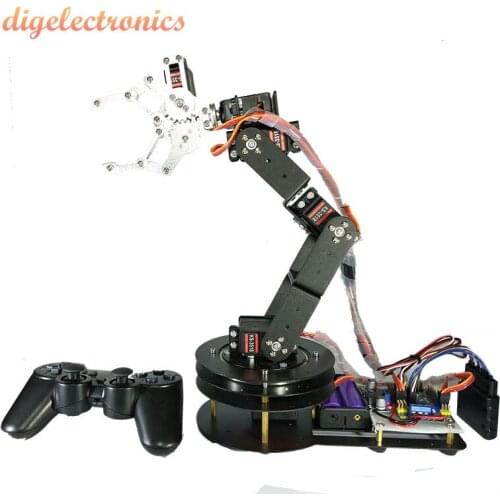 6 Degree Of Freedom Mechanical Robot Arm Aluminum Mechnical RC Robotic Arm Claw With Servos for Programming Education Model Kit