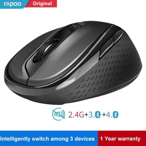 Rapoo M500 Silent Multi-mode Wireless Mouse Switch Between Bluetooth & 2.4G Connect 3 Devices 1600DPI Mice for Computer/Phone