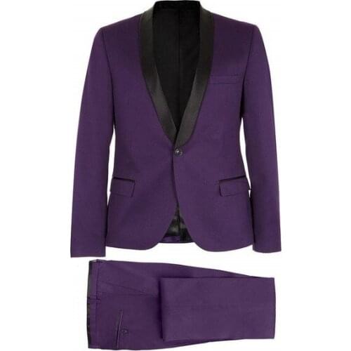 New PurPle Custom Mens Suits Groom Dress Fashion Trend Latest Design Terno Masculino Slim Fit Blazer 2 Pieces(Jacket+Pants)