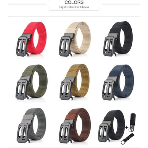 New Trend Canvas Outdoor Zinc Alloy Automatic Buckle Men Belt High Quality Casual Nylon Jeans Belt Designer Belts For Trousers