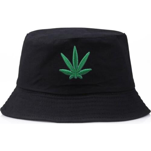 Maple Leaf Bucket Hat for Men Women Hip Hop Casual Panama Hats Embroider Cotton Summer Casual Sun Cap Wide Brim