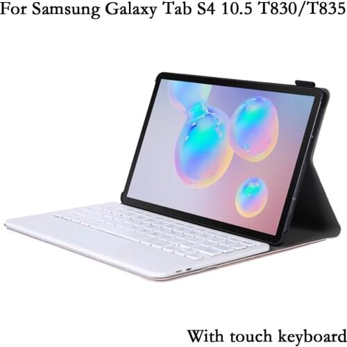 Split Touch Bluetooth Keyboard Flip Tablet Case for Samsung Galaxy tabS4 Tab S4 10.5 T835 T830 Cover PU Leather Stand PC Shell