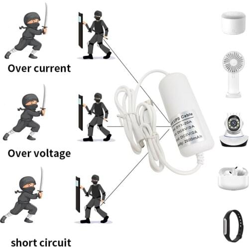 SDETER Home Indoor Surveillance Camera Power Bank USB Cable Output DC 5V/2A Capacity 5000mAh IP Camera Battery Backup UPS Power