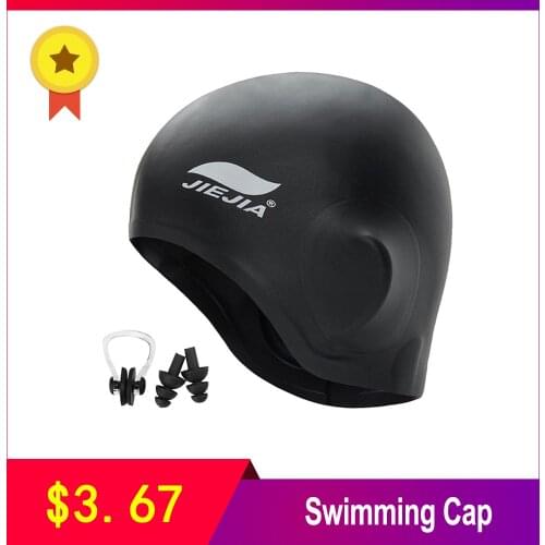 Swimming Caps Adult Waterproof Ear Protection Swim Cap with Nose Clip & Ear Plugs For Women Men Summer Swiming Pool Bathing Hat