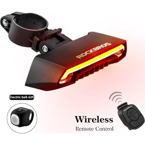 ROCKBROS Bike Light Turn Signal LED USB Cycling Taillight Smart Wireless Remote Control Mtb Saddle Light Back Bicycle Rear Light