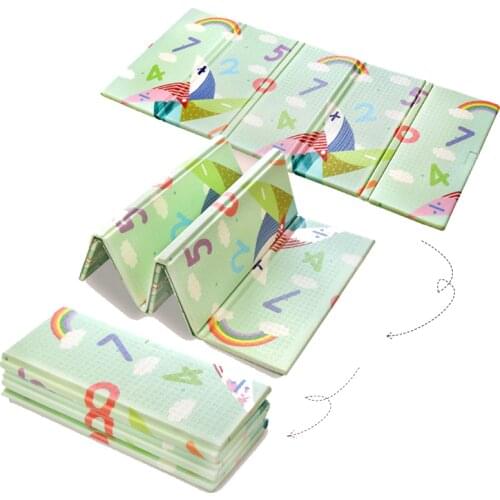 Baby Foam Mat Foldable Playmat Portable Toddlers Climbing Pad with Bag 200X180x1CM Pad XPE Tasteless Parlor Game Blanket