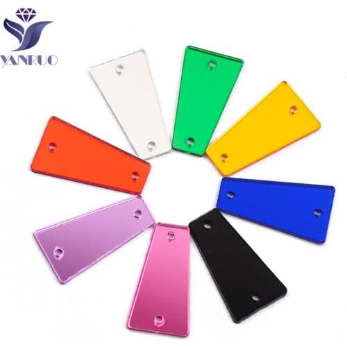 YANRUO Trapezoid 30Pcs Acryl Crystal Sewing And Crafts Flatback Strass Sew On Mirror Acrylic Rhinestones For Decoration