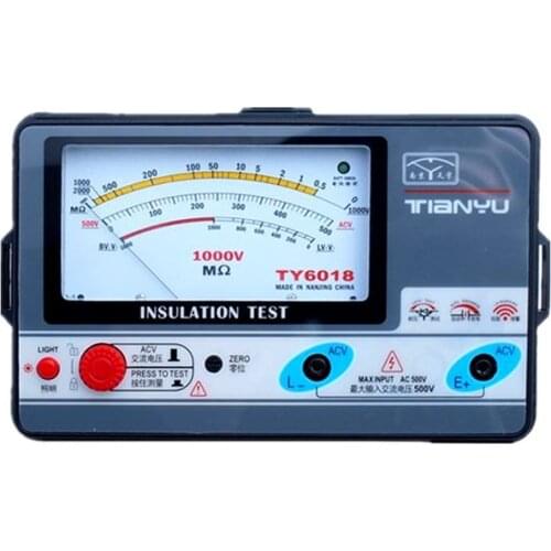 TY6018 1000V insulation resistance meter,analog INSULATION TESTER, 0.5-2000M