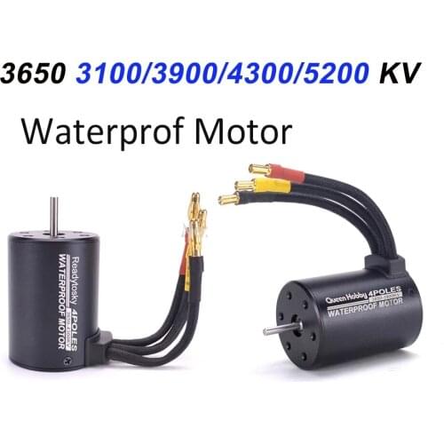 Motor sin escobillas impermeable para coche de control remoto, Motor sin escobillas 3650 3100kv/3900KV 4300KV/5200kv con enchufe