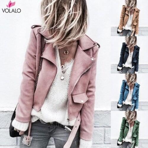 VOLALO Women's Black Bomber Jackets