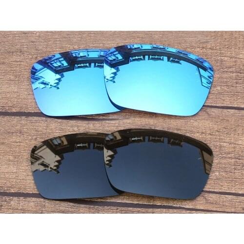 Vonxyz 2 Pairs Ice Mirror & Grey Green Polarized Replacement Lenses for-Oakley Fuel Cell Frame