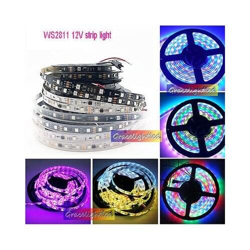 WS2811 5050 RGB LED Strip 1M 5M 150 300Leds Addressable DC12V IP60 IP65 IP67