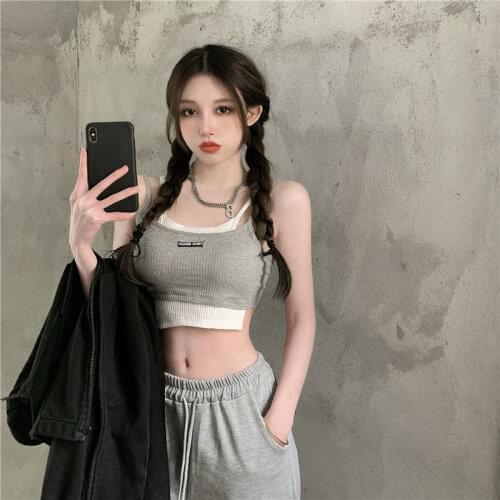 Women Corset Tops Sleeveless Knitted Bra Top Vest For Women Spring And Autumn Tank Camis Crop Top For Women