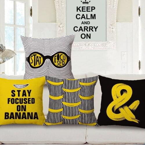 1 piece New Pop Banana Design Fashion Pattern Seat hug pillow Cover Decorative Home Chair Throw Pillows Case 45x45cm