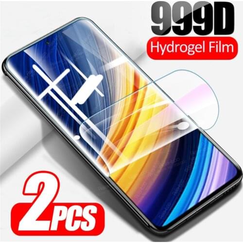 2PCS Full Curved Hydrogel Soft Film For Xiaomi Poco X3 Pro Pocox3 Little Pocophone X3Pro X 3 Screen Protector Not Tempered Glass