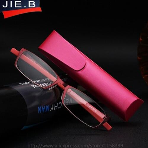 2017 Titanium steel presbyopic glasses with Case men Lightweight slim reading glasses women hyperopia glasses gafas de lectura