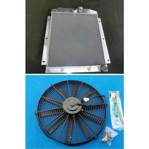Aluminum Radiator + Fan For Chevy C / K 3000 Series Truck Pick Up AT 1947-1954 1947 1948 1949 1950 1951 1954 3 Rows