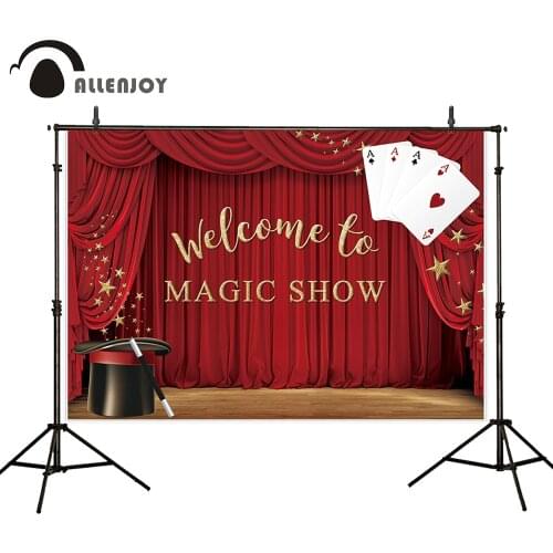 Allenjoy background for photography golden Magic show cap poker red Curtain stage backdrop party decoracion photophone wallpaper