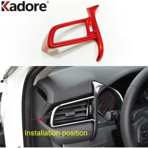 For Toyota Camry 70 2018 2019 2020 Carbon Fiber Interior Air Vent Outlet Cover Trim AC Frame Sticker Car Accessories 2pcs LHD