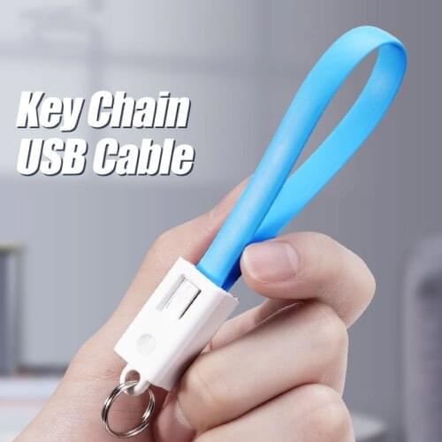 Micro USB Cable Portable Keychain For Xiaomi Redmi Note 5 Android Mobile Phone Charger Cable for Samsung S7 MicroUSB Mini Cord