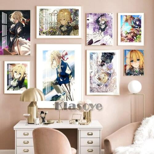 Violet Evergarden Illustration Canvas Painting Classic Anime Poster Art Prints Wall Hanging Stickers Nordic Bedroom Home Decor