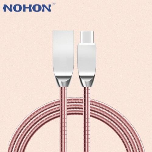 Zinc Alloy metal USB Type C Cable Fast Charge for Samsung S9 S10 Plus Phone Charging Cord Type-C Cable for Xiaomi redmi note 7 8