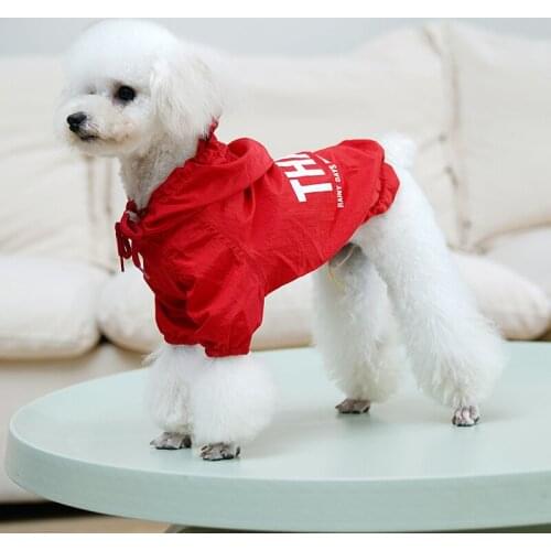 Fashion Dog Rain Proof Clothes for Small Medium Dogs New Letter Dog Raincoat Waterproof Dog Clothing Schnauzer Windbreaker