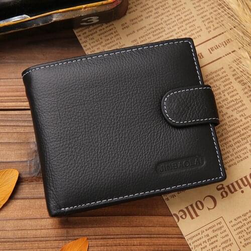 JINBAOLAI Mens Wallet Leather Short Paragraph Foreign Trade Retro Zipper Buckle Wallet Wallet New Wallet Wallet Coin Purse