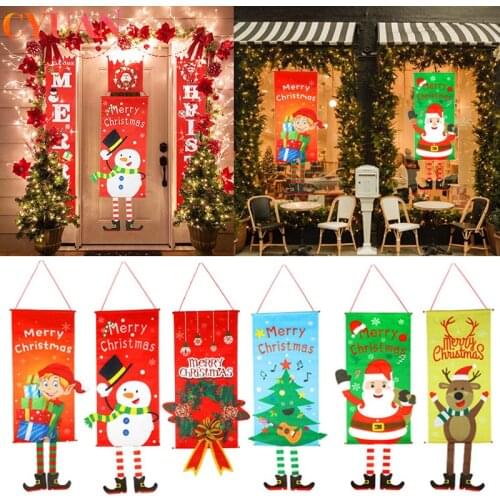 Outdoor Christmas Decorations for Home Porch Signs Door Banner Hanging Ornament Merry Christmas Navidad Natal New Year 2021 Gift