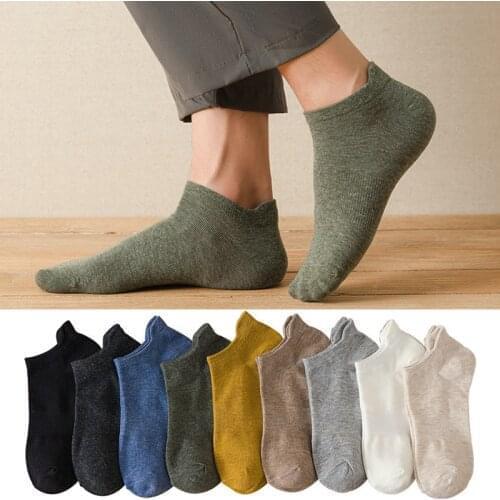 Mens Boat Socks Deodorant Breathable Cotton Thin Summer Men Invisible Silicone Anti-skid Shallow Mouth Socks Boat Short Sock