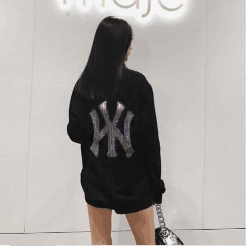 2021 new women Rhinestone style sweatershirt O neck Long Sleeve hoodies Top Business girls big size