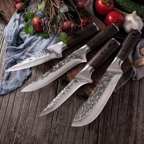 Sharp Professional Multi-purpose Knife Hand Forged Boning Knife 5Cr15 Meat Slices Cooking Chef Knife Holster EDC Tool