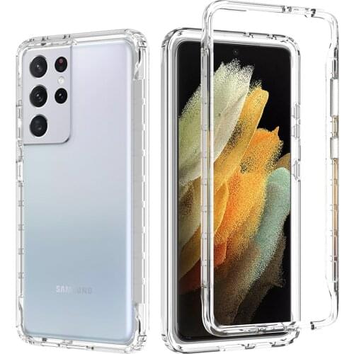 Transparent Clear Case for Samsung Galaxy S21 S21+ Ultra 5G Silicone Phone Bag for Samsung S21 FE Full Hard Protective Funda