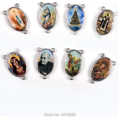 Religious Accessory Catholic Necklace Center Saint Michael Mary For Christian