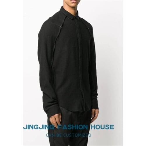 S-6XL!!2020 New style fashionable male 100 take loose shirt Spring and summer fashion shows thin handsome hair stylist blouse