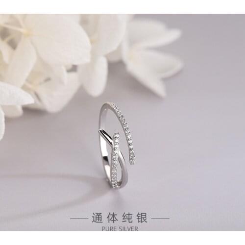 S925 Sterling Silver Irregular Cross Ring Light Luxury X Open Women Ring Gift Girls Jewelrys Children