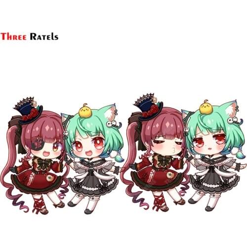 Three Ratels A449 Houshou Marine And Uruha Rushia Hololive Wheels Stickers For Volvo Car Sticker Laptop Kid Toy Decor Decal