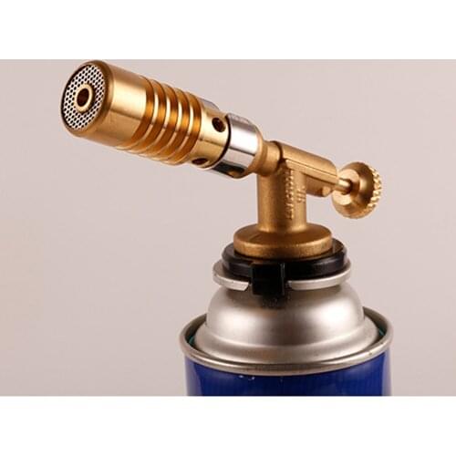 Outdoor Barbecue Camping Torch Portable Full Copper Flame Butane Gas Lighter Flame Gun Blowtorch High Temperature Spray Gun