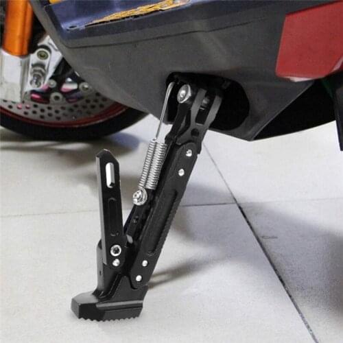 Universal Motorcycle Side Stand Adjustable Kickstand Bracket CNC Aluminum Alloy Bracket Motorcycle Protective Support Brackets
