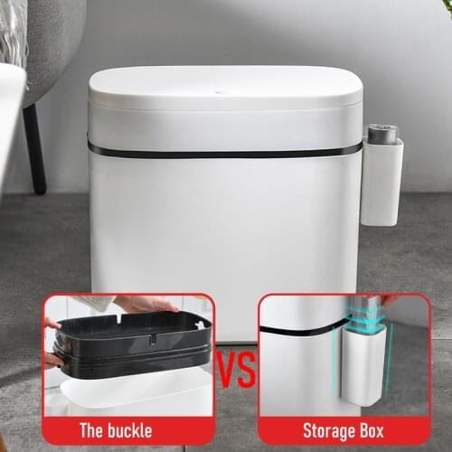 10/12L Large Capacity Trash Can Kitchen Garbage Bag Holder Rubbish Bin Toilet Dustbin Bucket Crack Press-Type Bathroom Waste Bin