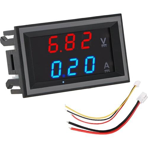 Volt Ampere Meter Amperemeter Voltage Indicator Tester DC 100V 10A with Cable Mini Digital Voltmeter Ammeter LED Display